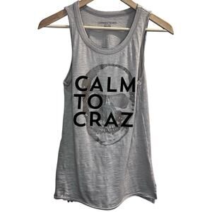 Unsweetened Calm To Crazy Skull Tank Size XS Made‎ in USA Grunge Goth